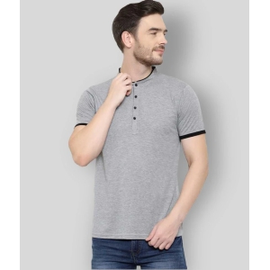 Glito - Grey Cotton Blend Regular Fit Mens T-Shirt ( Pack of 1 ) - None