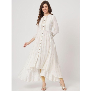 AMIRA''S INDIAN ETHNICWEAR - Off White Straight Viscose Women''s Stitched Ethnic Gown ( Pack of 1 ) - None