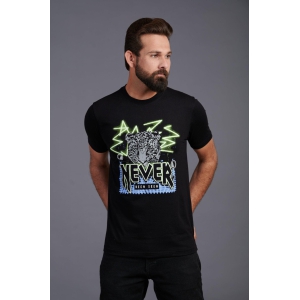 Never Been Seen Printed Black T-Shirt for Men M