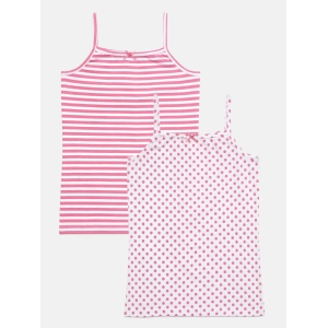 Girls Cami Vests Polka Dot & Stripe Printed Pack Of 2-3-4 years