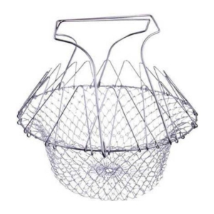 SRL Kitchen Product - Silver Steel Deep Frying Basket ( Pack of 1 ) - Silver