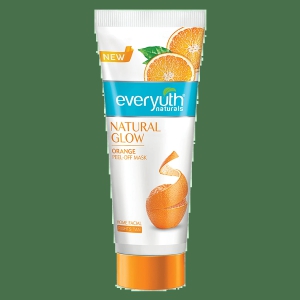 Everyuth Naturals Natural Glow Peel-Off Mask - Orange, Home Facial, Fights Tan, No Harmful Chemicals, 90 G Tube