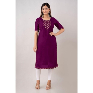 Kapadia - Purple Rayon Womens Straight Kurti ( Pack of 1 ) - None