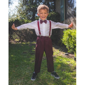 Children Boys Gentleman Clothing Sets Formal for Kids Boys Bowtie Long Sleeve Shirts+Suspender Pants Spring Autumn Casual Suits-1_2_Year