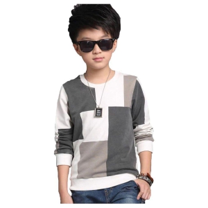 FORCE Kids Cotton Tshirt White::Grey 13-14 Years - None