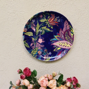 Big Pink Leaves Wall Plate-Large: 26 Cm