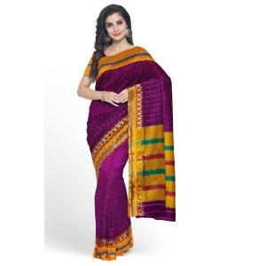 Purple Cotton Silk Ilkal Saree