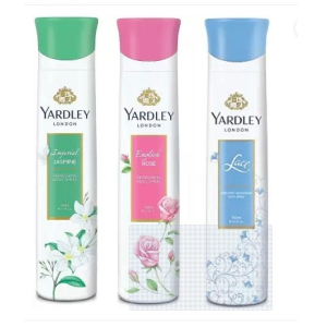 Yardley London English and Lace Body Spray - For Women , 150ML Each (Pack of 3).