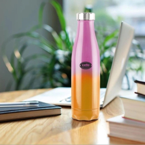 Colourmate Flask, Vacusteel Water Bottle, 500ml Pink Orange 500ml