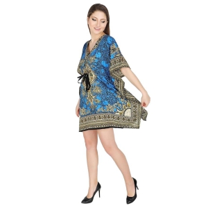 Ukal Women Fashion Short Kaftan Paisley Prined Tunic Tank Top