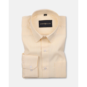 Zuazeiro Yellow Stripe Oxford Cotton Shirt-40 / M