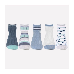 bonjour-multicolor-cotton-blend-womens-ankle-length-socks-pack-of-5-none