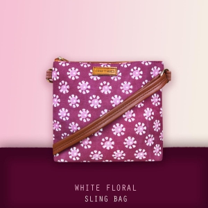 White Floral Sling Bag