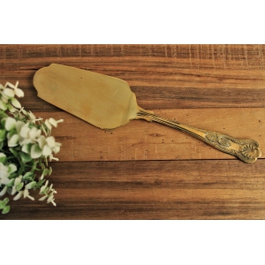 Vintage Style Brass Cake Server