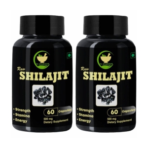 FIJ AYURVEDA Raw Shilajit Capsule for Men & Women - 500mg 60 Capsules (Pack of 2)