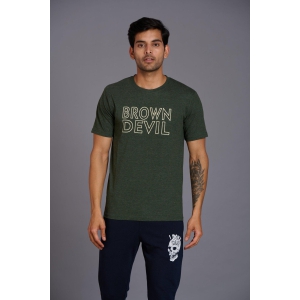 Brown Devil Printed Green T-Shirt for Men