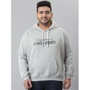 Printed Hooded Sweatshirt Grey 6XL