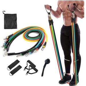 Resistance Exercise Bands with Door Anchor, Handles, Waterproof Carry Bag, Legs Ankle Straps for Resistance Training, Physical Therapy, Home Workouts, Resistance Band.