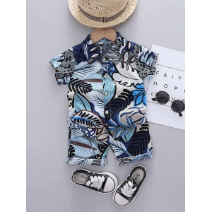 Toddler Boys Tropical Print Shirt With Shorts-3_4_Year