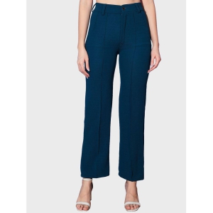 BuyNewTrend - Blue Cotton Blend Regular Womens Formal Pants ( Pack of 1 ) - None