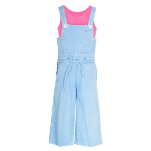 Naughty Ninos - Blue Cotton Girls Dungarees ( Pack of 1 ) - None