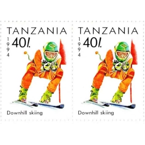 Tanzania Downhill Skiing 2 Stamps