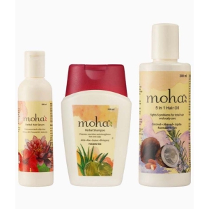 moha herbal hair shampoo 100ml - moha 5 in 1 hair oil 200ml and moha Serum 100ml