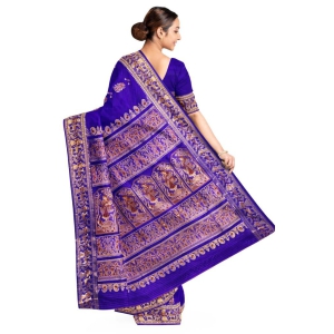 Baluchari Zari Meena Silk Saree Blue