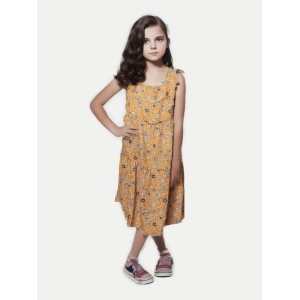 Girls Yellow Floral Printed Dress