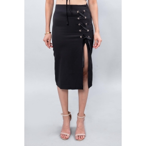 Intertwined Midi Skirt-Black / XS