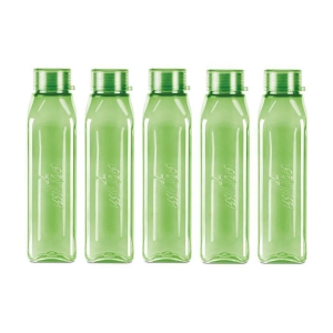 Milton Prime 1000 Pet Water Bottle, Set of 5, 1 Litre Each, Green - Green