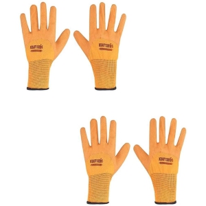 10Club Orange Rubber Medium Cleaning Gloves ( Pack of 4 )