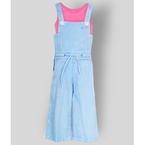 Naughty Ninos - Blue 100% Cotton Girl's Dungarees ( Pack of 1 ) - None