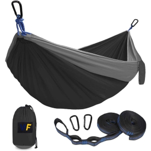 Outdoor Hammock Outdoor Camping Hammock Hot Sale Parachute Cloth Hammock-Black fight gray / 300x200cm