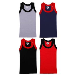 Rupa Frontline Cotton Multicolor Sleeveless Vests for Kids/Boys - Pack of 4 - None