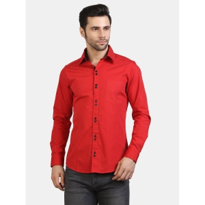 Life Roads - Red Cotton Slim Fit Men's Casual Shirt ( Pack of 1 ) - None