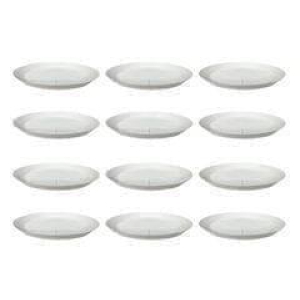 Set of 12 - 8 Inch White Plastic Plate - to keep under the Pot