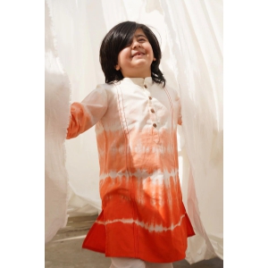 Boys Orange Shibori Kurta 6M