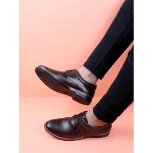 Men Brown Formal Lace Up Oxford Shoes with TPR Welted Sole-12