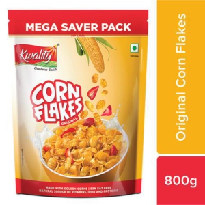 Kwality Corn Flakes Original  Breakfast Cereals Source Of Protein 800 g Pouch