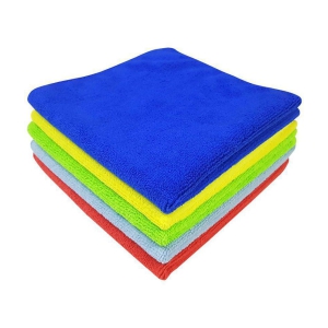 SOFTSPUN Microfiber Cloth - 5 pcs - 40x40 cms - 340 GSM Multicolor - Thick Lint & Streak-Free Multipurpose Cloths - Automotive Microfibre Towels for Car Bike Cleaning Polishing Washing & Det