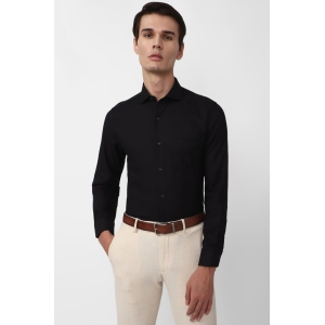 Men Black Slim Fit Formal Full Sleeves Formal Shirt