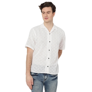 White Fancy Shirt for Men-XL