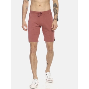 Wolfpack Men Dark Coral Solid Shorts-XXL