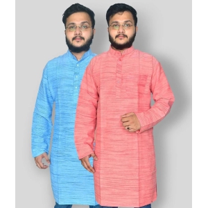 DESHBANDHU DBK - Multicolor Cotton Mens Regular Kurta ( Pack of 2 ) - None