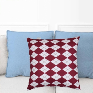 Red Printed Throw Pillow- Red