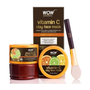 WOW Skin Science Vitamin C Glow Clay Face Mask with Lemon & Orange Essential Oils, Jojoba Oil & Bentonite Clay - 200mL