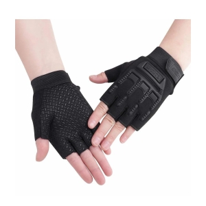 ZAYSOO Black Nylon Mens Biker Gloves ( Pack of 1 ) - Black