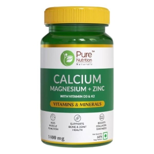 Pure Nutrition Naturals Calcium Magnesium & Zinc Tablets (60 Cap 2.0)