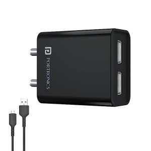 portronics-adapto-usb-port-wall-charger-black